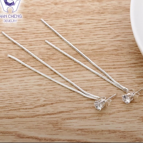 🌹🔥Silver tassel earrings - Picture 2 of 4